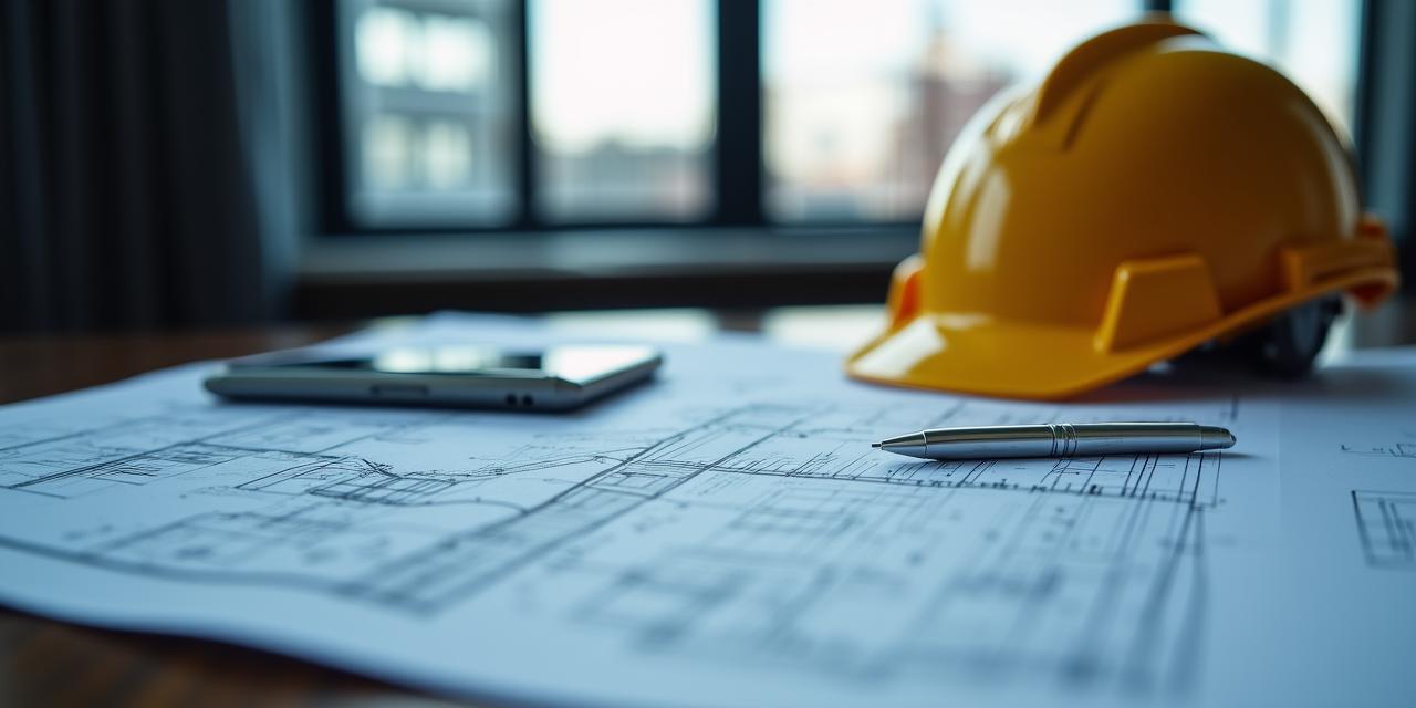 Dokumentacja budowlana i plany architektoniczne na ciemnym tle