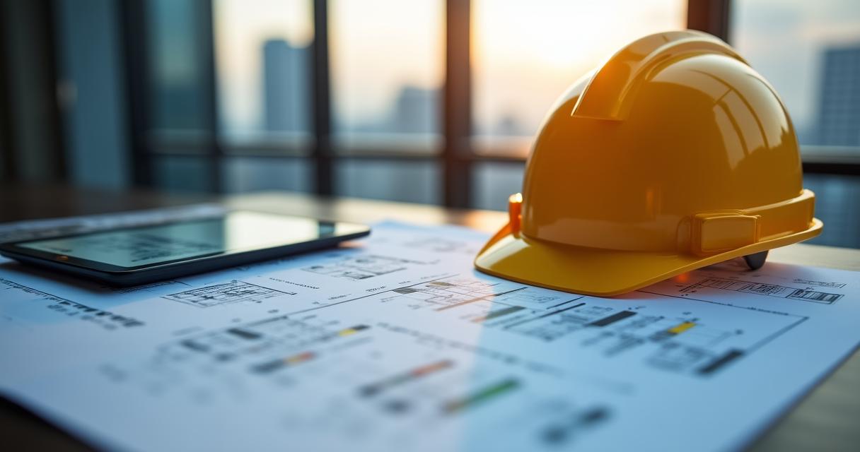 Nowoczesny projekt architektoniczny i plany budowlane na stole
